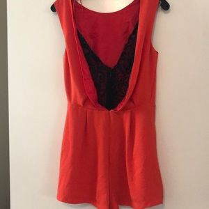 Romper with lace back